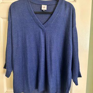 Cabi Navy Cuddle Tee Sweater Size Lg